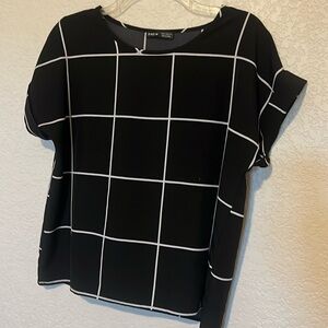 Window pane blouse